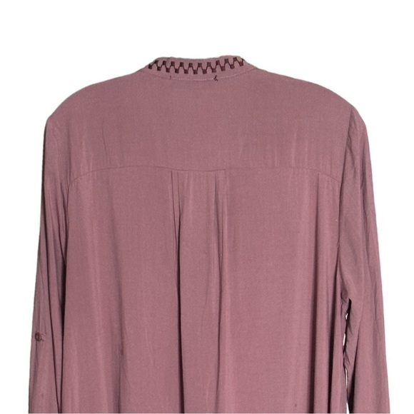 Andree by Unit Mauve Boho Floral Embroidered Lightweight Tunic Top Size M - Picture 6 of 10